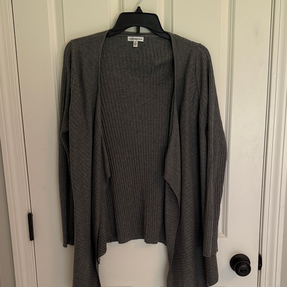 Croft & Barrow Gray Open Front Cardigan